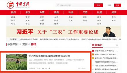 “榜樣”案例！中國農(nóng)業(yè)新聞網(wǎng)報道 種業(yè)集團創(chuàng)建“山地變糧倉”樣板事跡